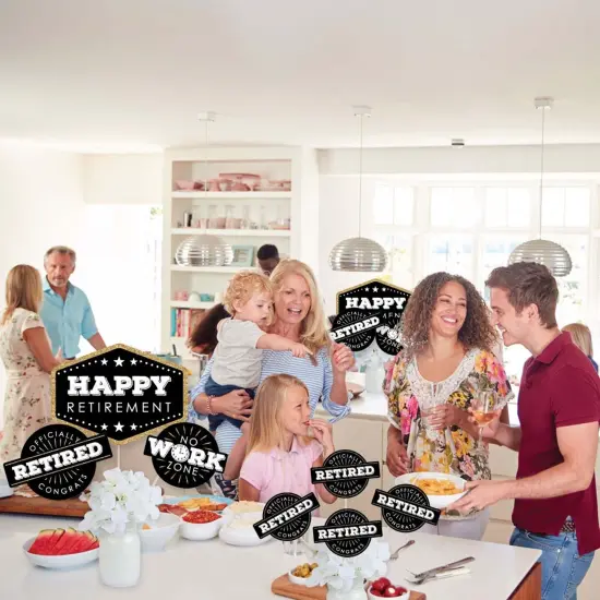 Big Dot of Happiness Happy Retirement - Retirement Party Centerpiece Sticks - Showstopper Table Toppers - 35 Pieces {6}