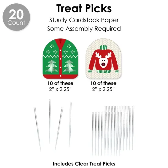 Big Dot of Happiness Ugly Sweater - Holiday and Christmas Party Favors and Cupcake Kit - Fabulous Favor Party Pack - 100 Pieces {7}