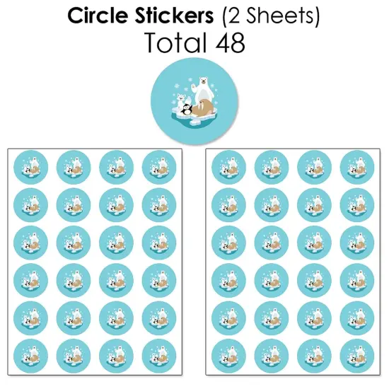 Big Dot of Happiness Arctic Polar Animals - Winter Baby Shower or Birthday Party Candy Favor Sticker Kit - 304 Pieces {7}
