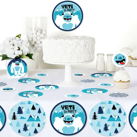 Big Dot of Happiness Yeti to Party - Abominable Snowman Party or Birthday Party Giant Circle Confetti - Party Decorations - Large Confetti 27 Count {6}
