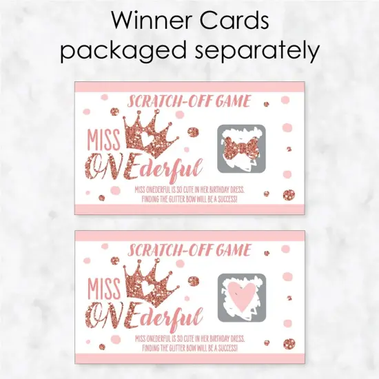 Big Dot of Happiness 1st Birthday Little Miss Onederful - Girl First Birthday Party Game Scratch Off Cards - 22 Count {4}