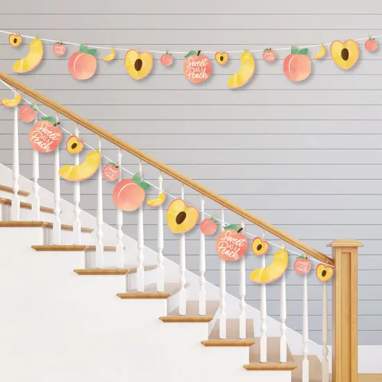Big Dot of Happiness Sweet as a Peach - Fruit Themed Baby Shower or Birthday Party DIY Decorations - Clothespin Garland Banner - 44 Pieces {3}