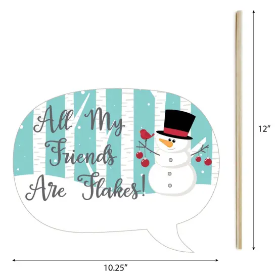 Big Dot of Happiness Let It Snow - Snowman Christmas - Holiday Photo Booth Props Kit - 20 Count {7}