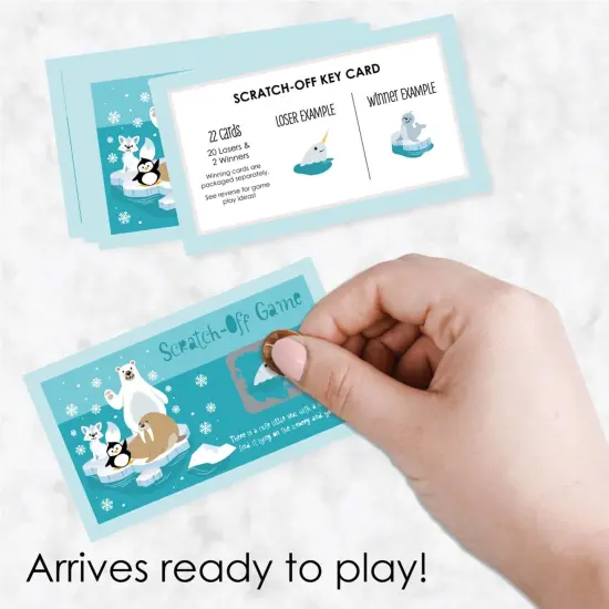 Big Dot of Happiness Arctic Polar Animals - Winter Baby Shower or Birthday Party Game Scratch Off Cards - 22 Count {3}