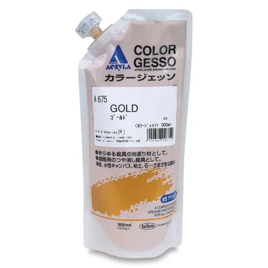 Holbein Acryla Gesso - Metallic Gold, 300 ml pouch {1}