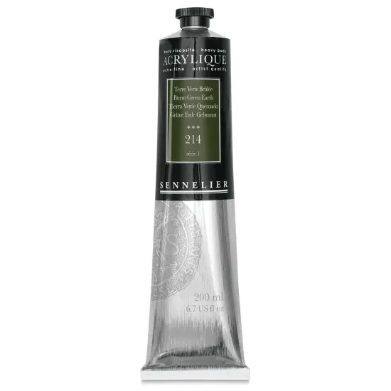 Sennelier Extra-Fine Artist Acryliques - Burnt Green Earth, 200 ml tube {1}