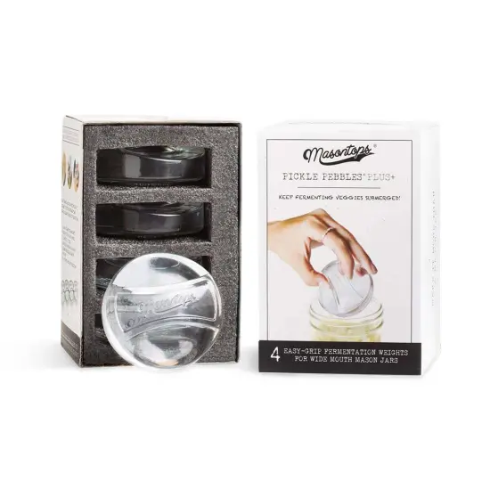 Masontops Pickle Pebble Glass Infinity Weights for Fermenting - Pickling Weight Set - Small/Regular Mouth Mason Jar Fermentation {3}