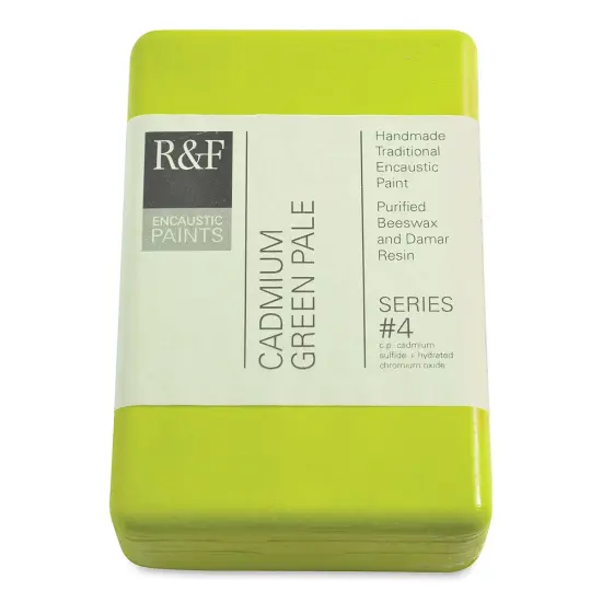 R&F Encaustic Paint Block - Cadmium Green Pale, 333 ml block {1}