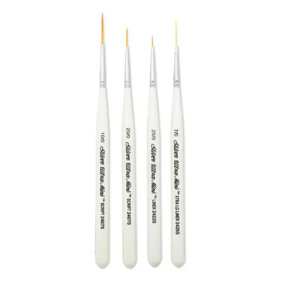 Silver Brush Ultra-Mini Brush Set - Detail Brushes, Set of 4 {1}