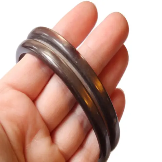 Vintage Brown Plastic Bangle Bracelet {6}