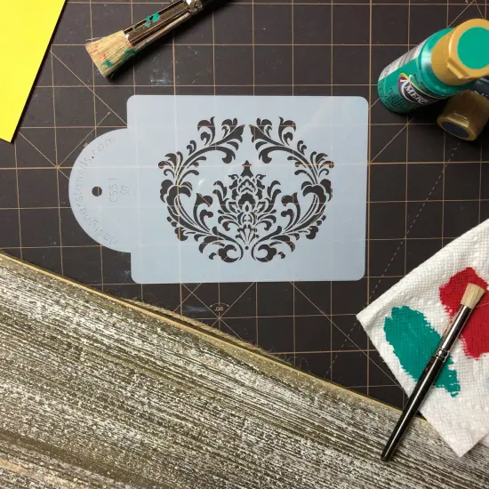 Filigree Damask Cake Stencil Side #1 | C551 by Designer Stencils | Cake Decorating Tools | Baking Stencils for Royal Icing, Airbrush, Dusting Powder | Reusable Plastic Food Grade Stencil for Cakes | Easy to Use & Clean Cake Stencil {4}