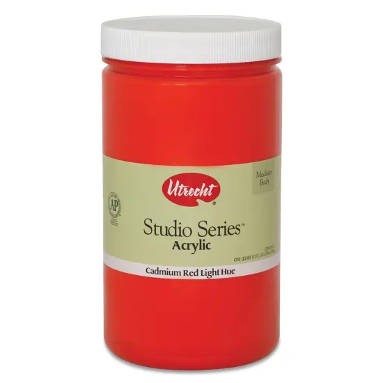 Utrecht Studio Series Acrylic Paint - Cadmium Red Light Hue, Quart {1}