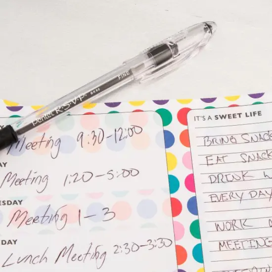 RSVP Ballpoint Pen, (0.7mm) Fine Line, Assorted Ink (A/B/C/D/V) 5-Pk {2}