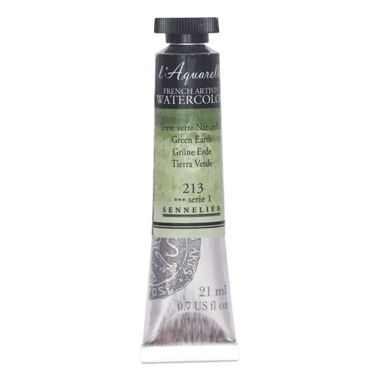 Sennelier French Artists' Watercolor - Green Earth, 21 ml, Tube {1}