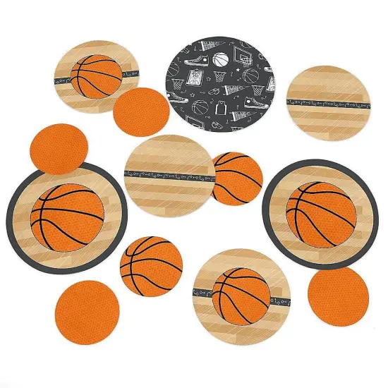 Big Dot of Happiness Nothin' but Net - Basketball - Baby Shower or Birthday Party Giant Circle Confetti - Party Decorations - Large Confetti 27 Count {1}