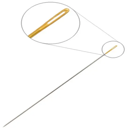 John Bead Size 10/11/12 Gold Eye Beading Needless, 7pcs {1}