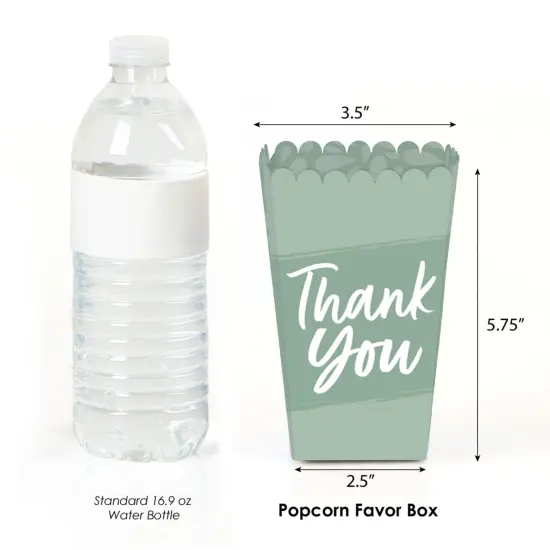 Big Dot of Happiness Sage Green Elegantly Simple - Guest Party Favor Popcorn Treat Boxes - Set of 12 {3}