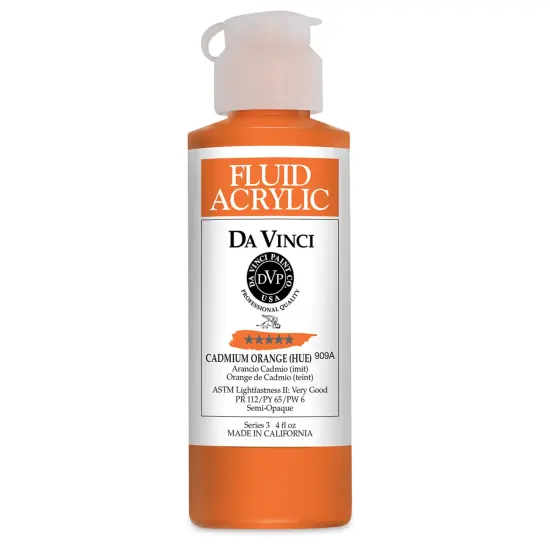 Da Vinci Fluid Acrylics - Cadmium Orange Hue, 4 oz bottle {1}
