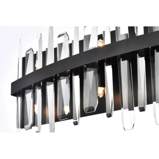 Serena 30 inch crystal bath sconce in black {4}