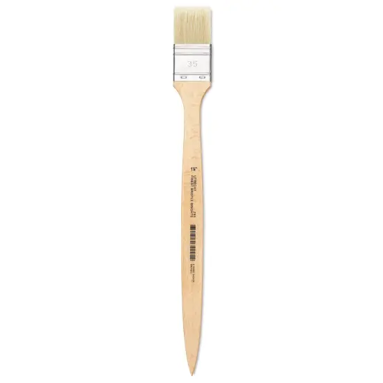 Utrecht Rhenish Pure Hog Bristle Brush - Extra Large Flat, Size 1-1/2", Long Handle {1}