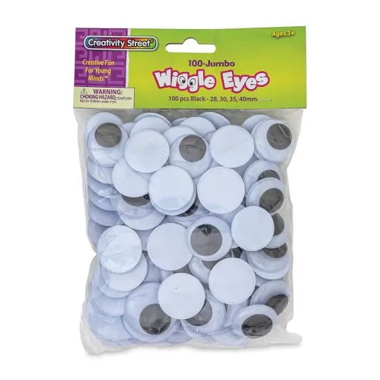 Creativity Street Large Wiggle Eyes - Black, Assorted Sizes, Round, Pkg of 100 {1}