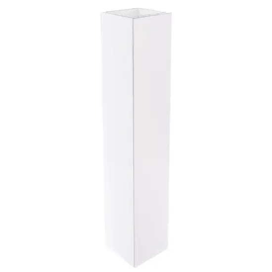 Large Tall Rectangular Wooden Modern Floor Vase - Sleek Contemporary Decor Accent for Living Room, Bedroom, Hallway and Entryway - Handcrafted Decorative Display Piece with Elegant Design Small White {7}