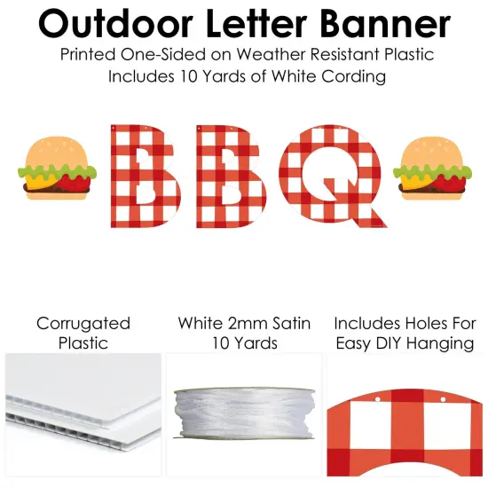 Big Dot of Happiness Fire Up the Grill - Large Summer BBQ Picnic Party Decorations - BBQ - Outdoor Letter Banner {6}