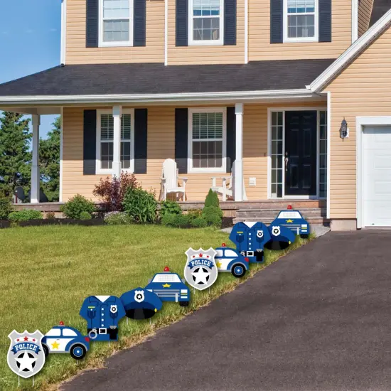 Big Dot of Happiness Calling All Units - Police - Hat, Uniform, Badge, Cop Car Lawn Decor - Outdoor Birthday Party or Baby Shower Yard Decor - 10 Pc {4}