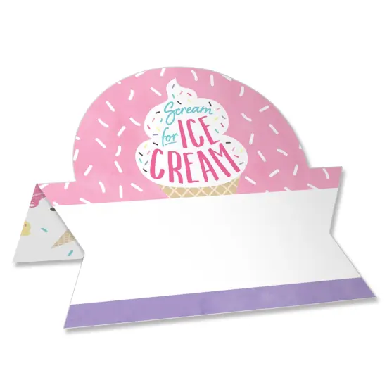 Big Dot of Happiness Scoop Up The Fun - Ice Cream - Sprinkles Party Tent Buffet Card - Table Setting Name Place Cards - Set of 24 {1}