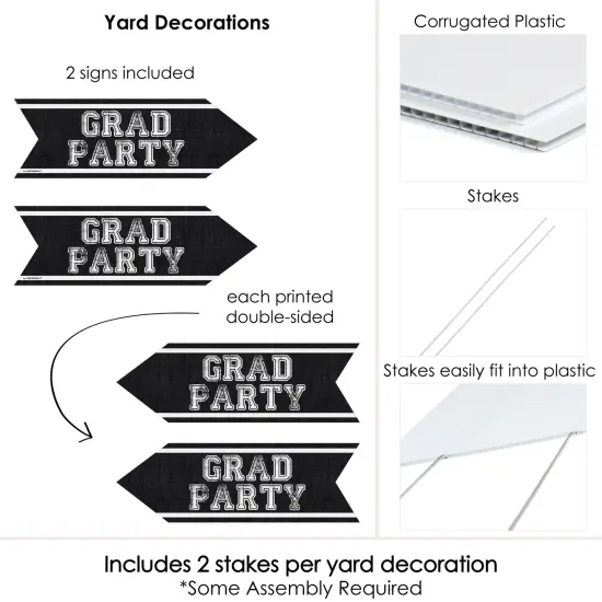 Big Dot of Happiness All Star Grad - Graduation Party Sign Arrow - Double Sided Directional Yard Signs - Set of 2 {6}