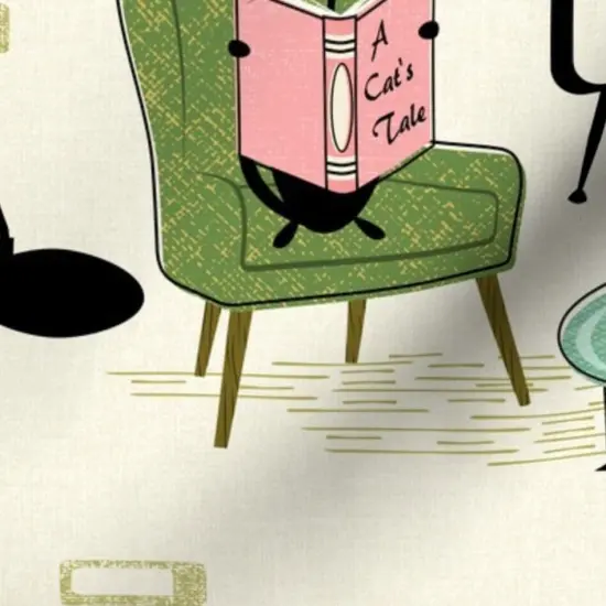 Various Fabrics by the Yard or Fat Quarter Mid Century Modern Retro Cats 1950S Inspired Atomic Age Vintage Style Custom Printed Fabric by Spoonflower {7}