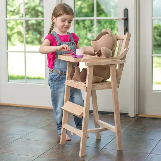 Eli & Mattie Amish Made Oak Child Doll High Chair Toy for 18 inch Dolls {3}