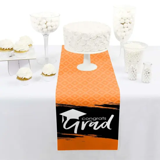Big Dot of Happiness Orange Grad - Best is Yet to Come - Petite Orange Graduation Party Paper Table Runner - 12 x 60 inches {3}