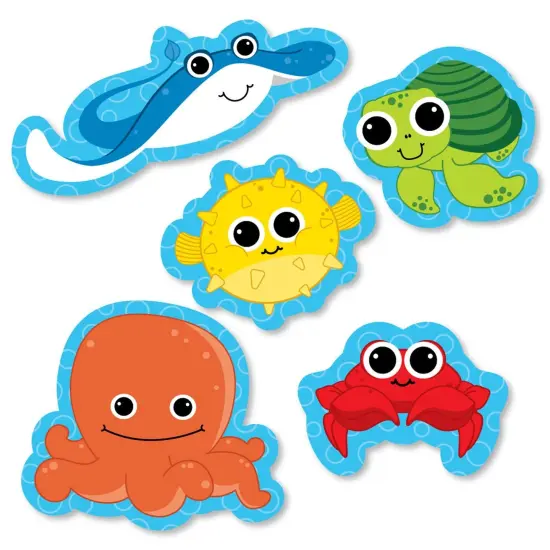 Big Dot of Happiness Under the Sea Critters - DIY Shaped Baby Shower or Birthday Party Cut-Outs - 24 Count {1}