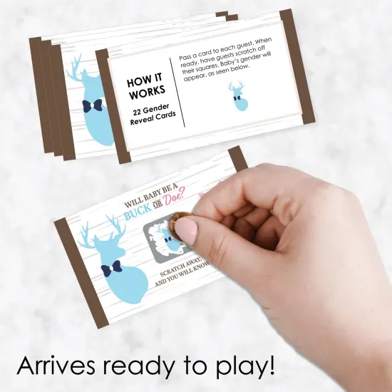 Big Dot of Happiness Boy Buck or Doe - Hunting Gender Reveal Scratch Off Cards - Baby Shower Game - 22 Count {3}