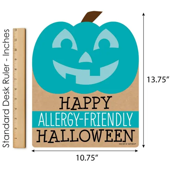 Big Dot of Happiness Teal Pumpkin - Outdoor Lawn Sign - Halloween Allergy Friendly Trick or Trinket Yard Sign - 1 Piece {6}
