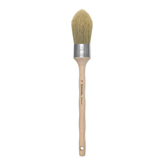 Escoda Natural Bristle Brushes - Round Oval, Size 10, Long Handle {2}
