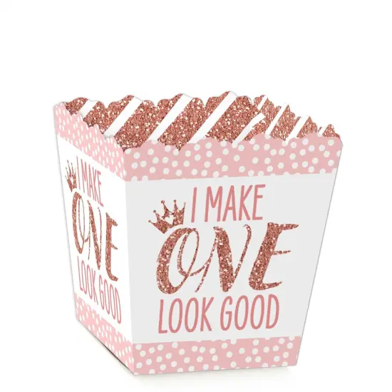 Big Dot of Happiness 1st Birthday Little Miss Onederful - Party Mini Favor Boxes - Girl First Birthday Party Treat Candy Boxes - Set of 12 {1}