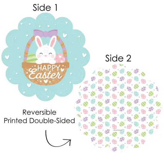 Big Dot of Happiness Spring Easter Bunny - Happy Easter Party Round Table Decorations - Paper Chargers - Place Setting For 12 {4}