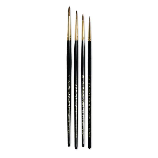 Da Vinci Maestro Kolinsky Brushes - Set of 4, Series 11 Full Belly Round, Short Handle {1}