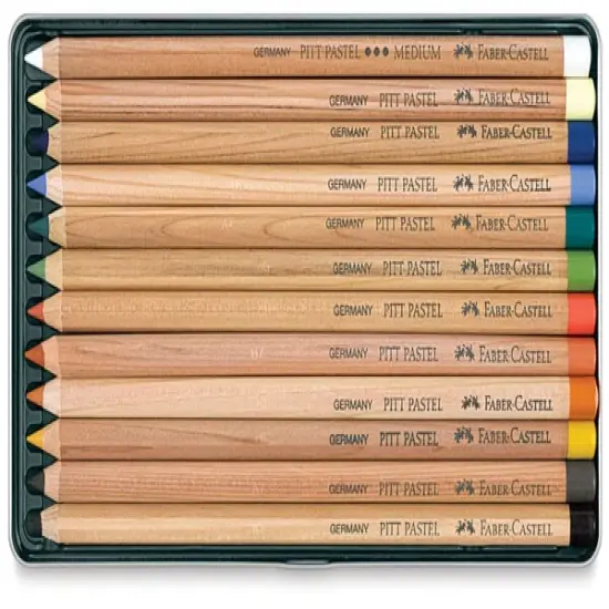 Faber-Castell Pitt Pastel Pencil Set - Assorted Colors, Tin Box, Set of 12 {2}