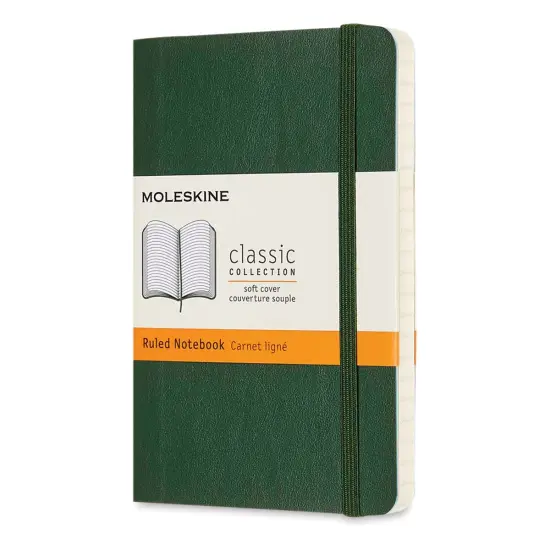 Moleskine Classic Soft Cover Notebook - Metallic Green, Ruled, 5-1/2" x 3-1/2" {1}