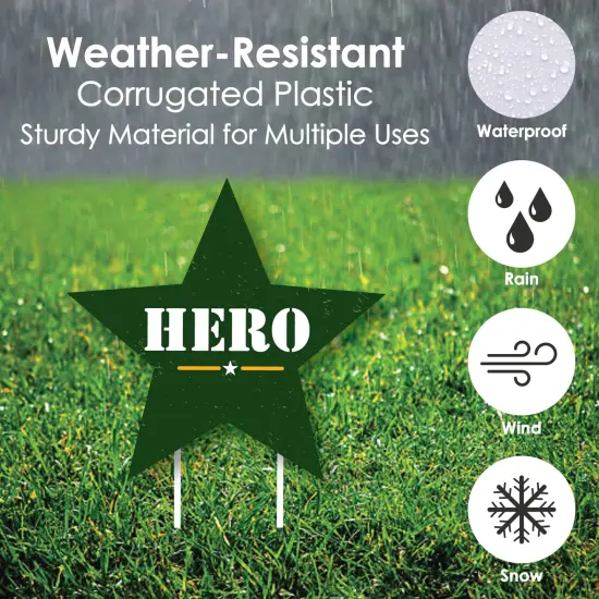 Big Dot of Happiness Welcome Home Hero - Yard Sign and Outdoor Lawn Decorations - Military Army Homecoming Yard Signs - Set of 8 {4}