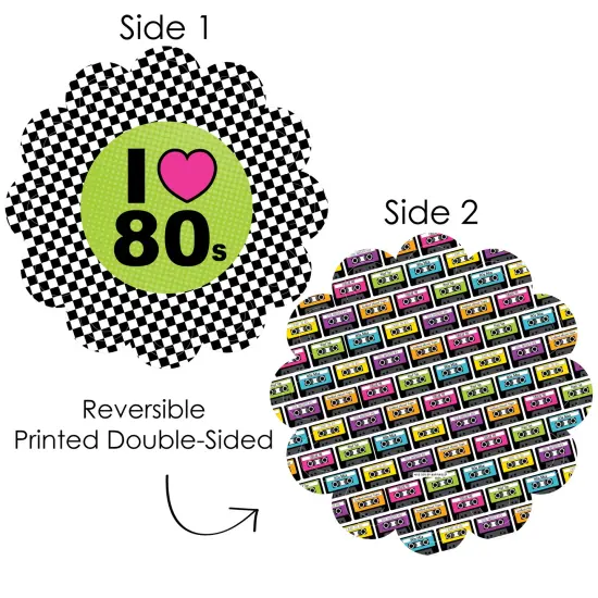 Big Dot of Happiness 80&rsquo;s Retro - Totally 1980s Party Round Table Decorations - Paper Chargers - Place Setting For 12 {4}