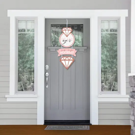 Big Dot of Happiness Bride Squad - Hanging Porch Rose Gold Bridal Shower or Bachelorette Party Outdoor Decorations - Front Door Decor - 3 Piece Sign {3}