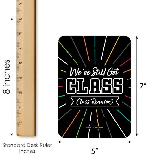 Big Dot of Happiness Still Got Class - Find the Guest Bingo Cards and Markers - High School Reunion Party Shaped Bingo Game - Set of 18 {6}