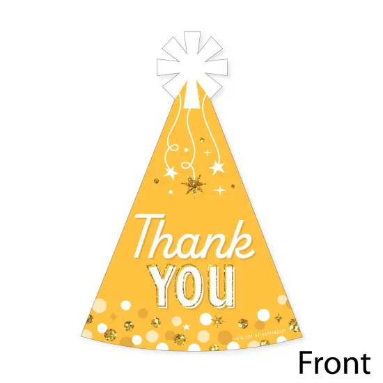 Big Dot of Happiness Golden Birthday - Shaped Thank You Cards - Happy Birthday Party Thank You Note Cards with Envelopes - Set of 12 {4}