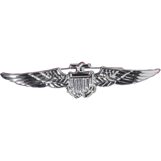 Deluxe Pilot Flight Attendant Costume Accessory Silver Aviator Badge {1}