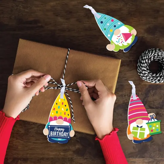 Big Dot of Happiness Gnome Birthday - Happy Birthday Decorations - Tree Ornaments - Set of 12 {4}