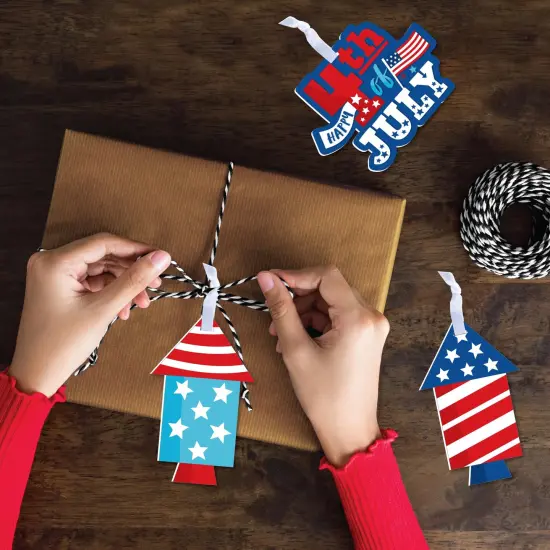 Big Dot of Happiness Firecracker 4th of July - Red, White and Royal Blue Decorations - Tree Ornaments - Set of 12 {4}